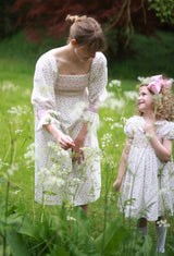 Josefine Butler Dress Rosebud Plumetti with Vintage Rose Hand Smocking