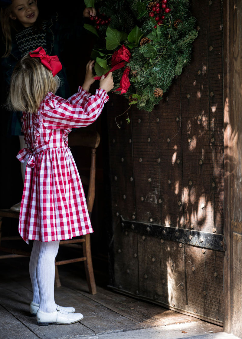 Anna Pavlova Dress Edelweiss Gingham with Precious Heart Hand Smocking