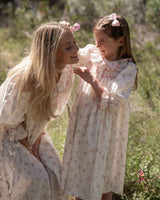 Nightingale Girl's Dress Rosebud Chintz with Peony Hand Smocking