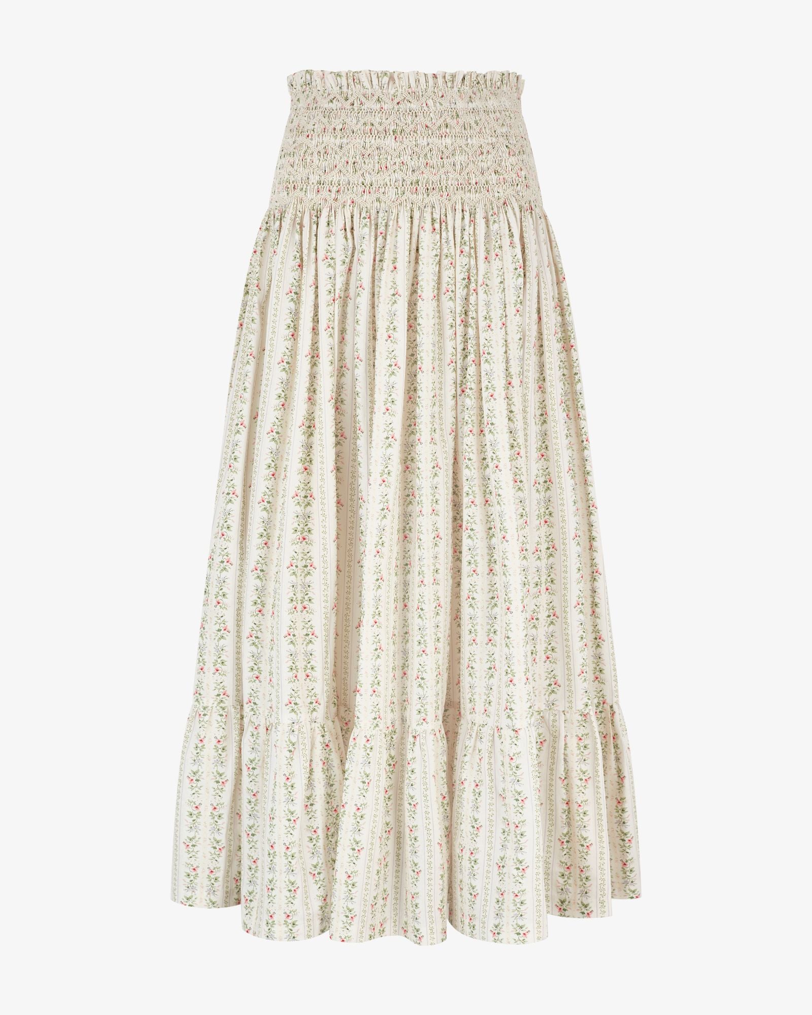 Sullivan Skirt A Secret Garden Trellis with Cream Hand Smocking