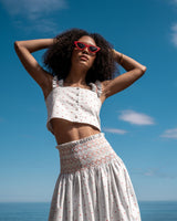 Gibson Top Hearts a Flutter with Peppermint Hand Smocking
