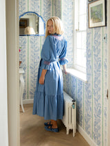 Ada Lovelace Dress Chambray with Berries and Cream Hand Smocking