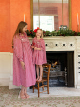 Nightingale Women's Dress Cranberry Gingham with Snow White Hand Smocking