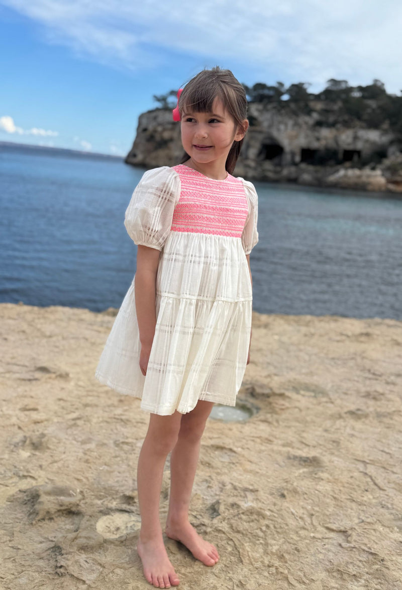Margaret Graham Dress Organza Clouds with Barbilicious Hand Smocking