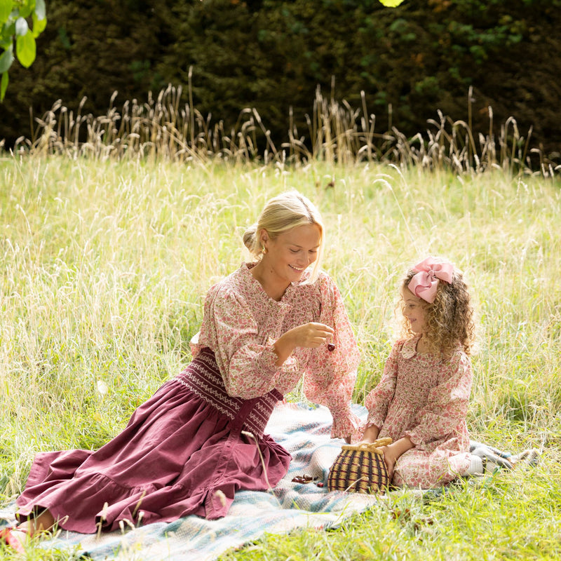 Cleopatra Blouse with Hedgerow Haze Hand Smocking made with Liberty Poppies and Daisies Edition 30
