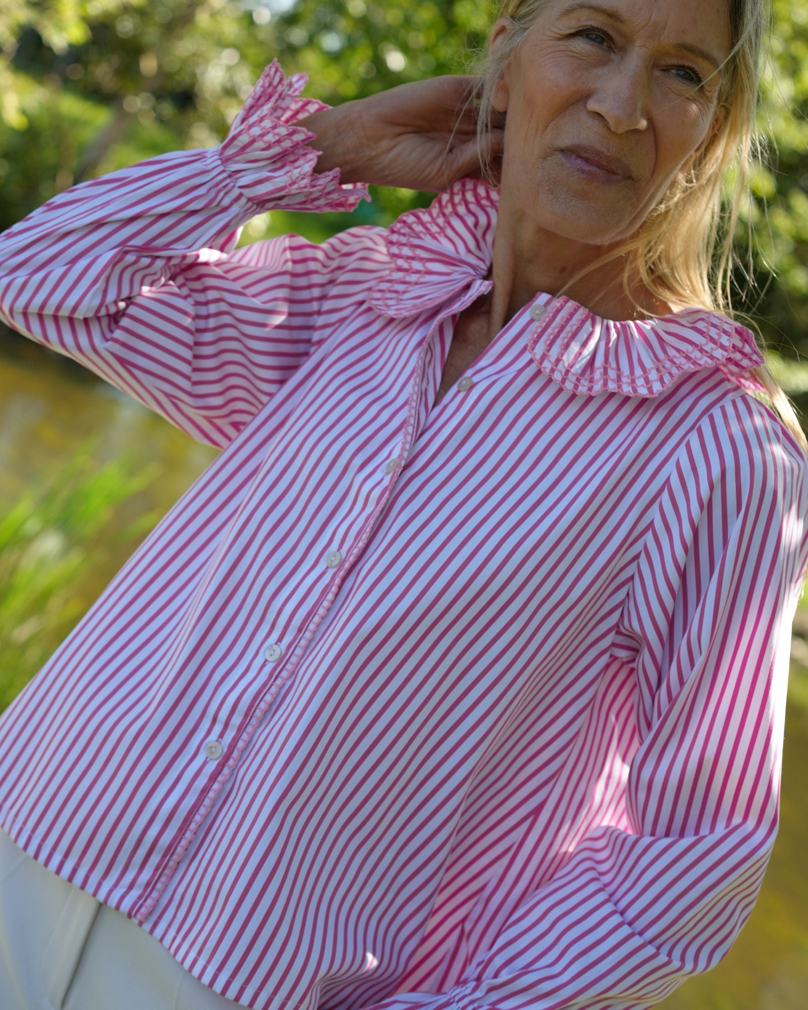 Bronte Blouse Panther Stripe Lollipop Embroidery
