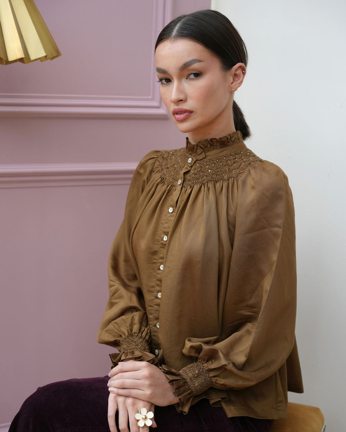 Scholl Blouse Chocolate Silk Cotton Edition 61
