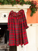 Nightingale Girl's Dress Highland Tartan with Hearts of Gold Hand Smocking