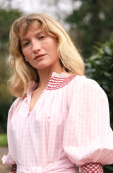 Ada Lovelace Dress Sugar and Spice Gingham with Ruby Hand Smocking