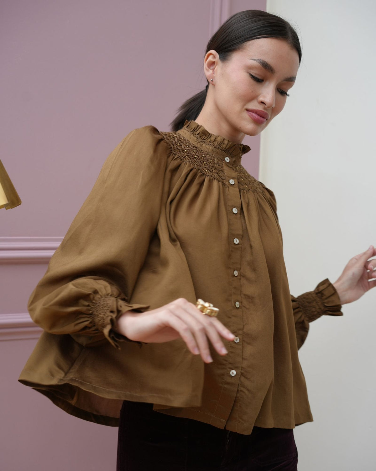Scholl Blouse Chocolate Silk Cotton Edition 61