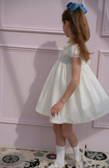 Katherine Johnson Dress Pastel Plumetti with Baby Blue Hand Smocking
