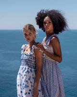 Rachel Carson Dress Big Blue Bubble with Lapiz Lazuli Hand Smocking