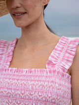 Rachel Carson Dress Tulip Gingham with Snow White Hand Smocking