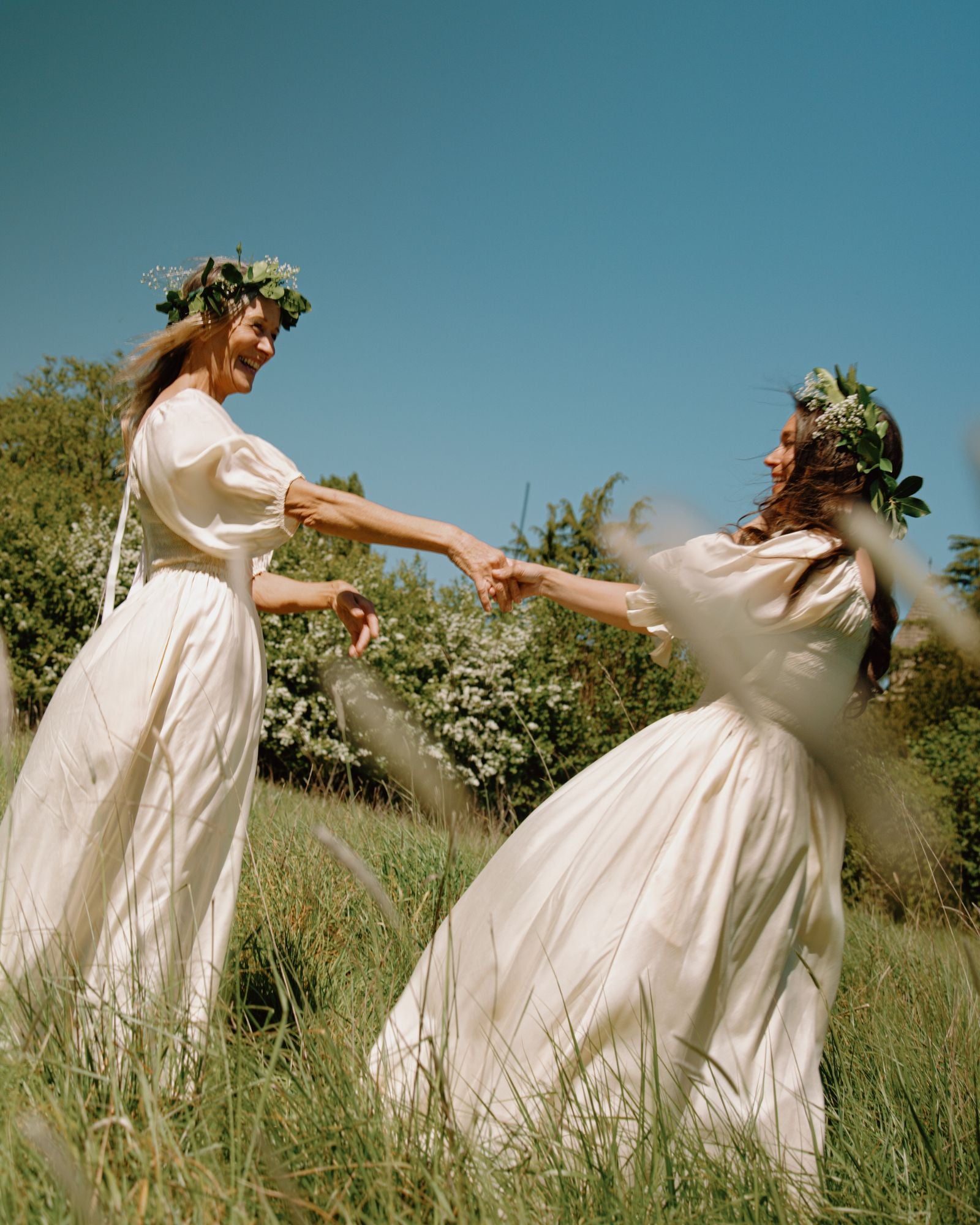 My Mulberry House x Smock London Liesl Dress Buttermilk Silk Cotton with Parchment Hand Smocking