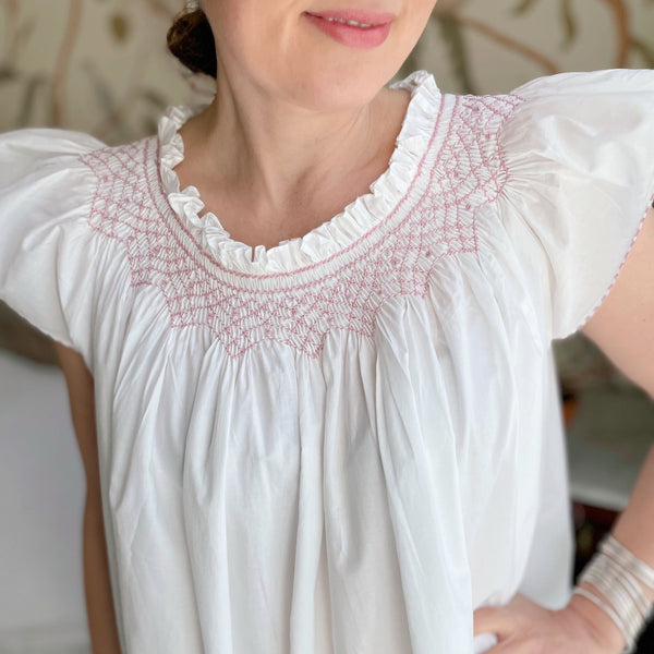 Ada Lovelace Women's Night Dress with Kir Royale Hand Smocking
