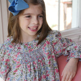 Anne Frank Blouse with Wild Flowers Hand Smocking made with Liberty Poppies and Daisies Fabric