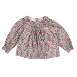 Anne Frank Blouse with Wild Flowers Hand Smocking made with Liberty Poppies and Daisies Fabric