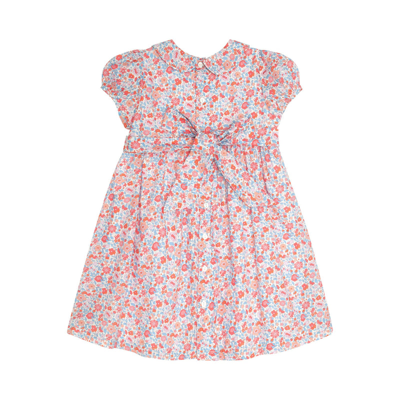 Antoinette Dress with Carnation Hand Smocking made with Liberty Theresa Pink