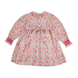 Antoinette Dress with Cranberry Hand Smocking made with Liberty D'anjo Fabric