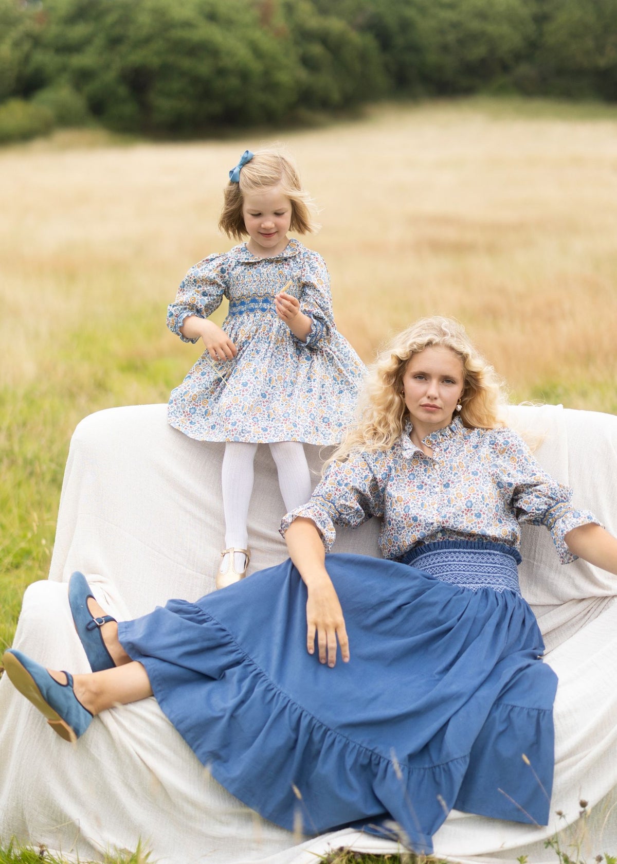 Antoinette Dress with Golden Dusk Hand Smocking Made With Liberty D’anjo
