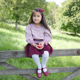Bader Ginsberg Blouse with Rubies and Pearls Hand Smocking made with Liberty Ava