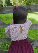 Bader Ginsberg Blouse with Rubies and Pearls Hand Smocking made with Liberty Ava