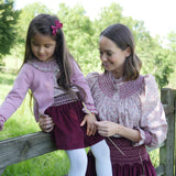 Bader Ginsberg Blouse with Rubies and Pearls Hand Smocking made with Liberty Ava
