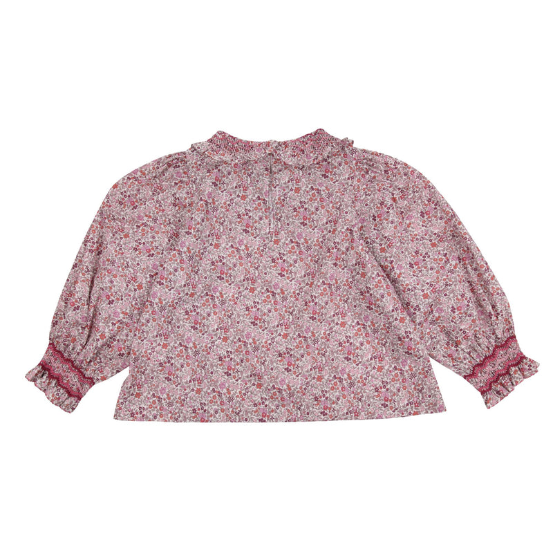Bader Ginsberg Blouse with Rubies and Pearls Hand Smocking made with Liberty Ava