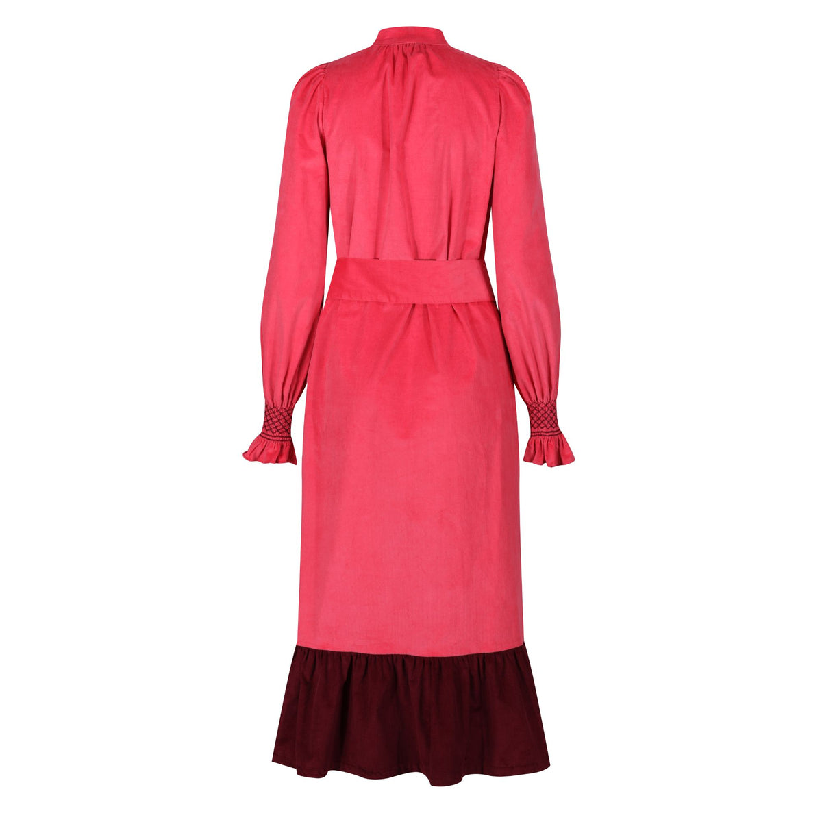 Billie Holiday Dress Very Berry Needlecord with Mulberry Hand Smocking