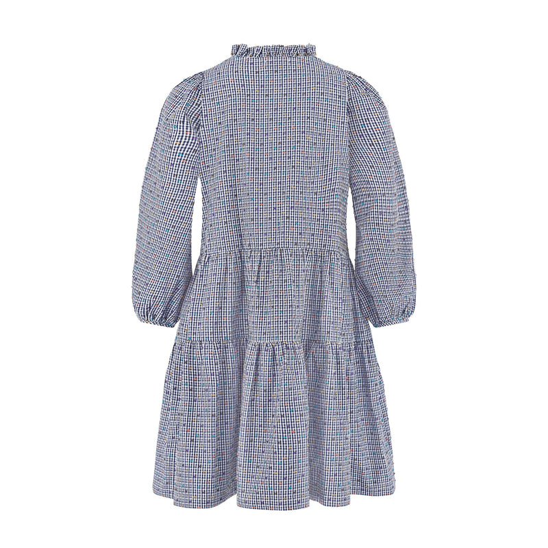Billie Holiday Short Dress Confetti Plumetti Gingham with Smarties Honeycomb Hand Smocking