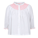 Cleopatra Blouse White with Sour Watermelon Hand Smocking Edition 9