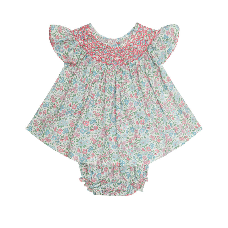 Coco Blouse & Bloomer Set with with Hibiscus Hand Smocking made with Liberty Annabella