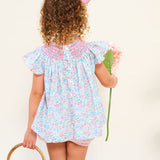 Coco Blouse with with Hibiscus Hand Smocking made with Liberty Annabella