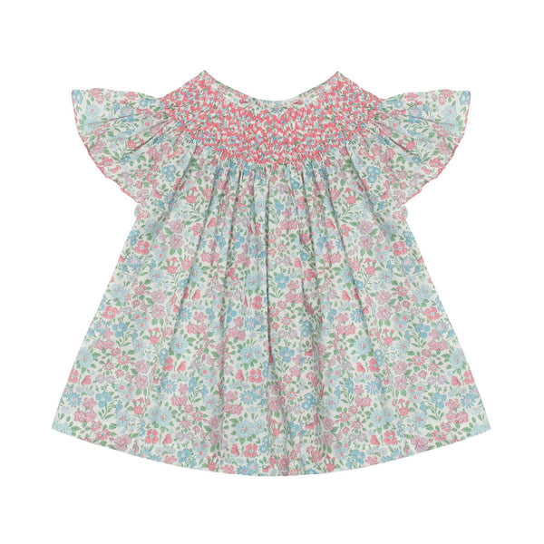 Coco Blouse with with Hibiscus Hand Smocking made with Liberty Annabella