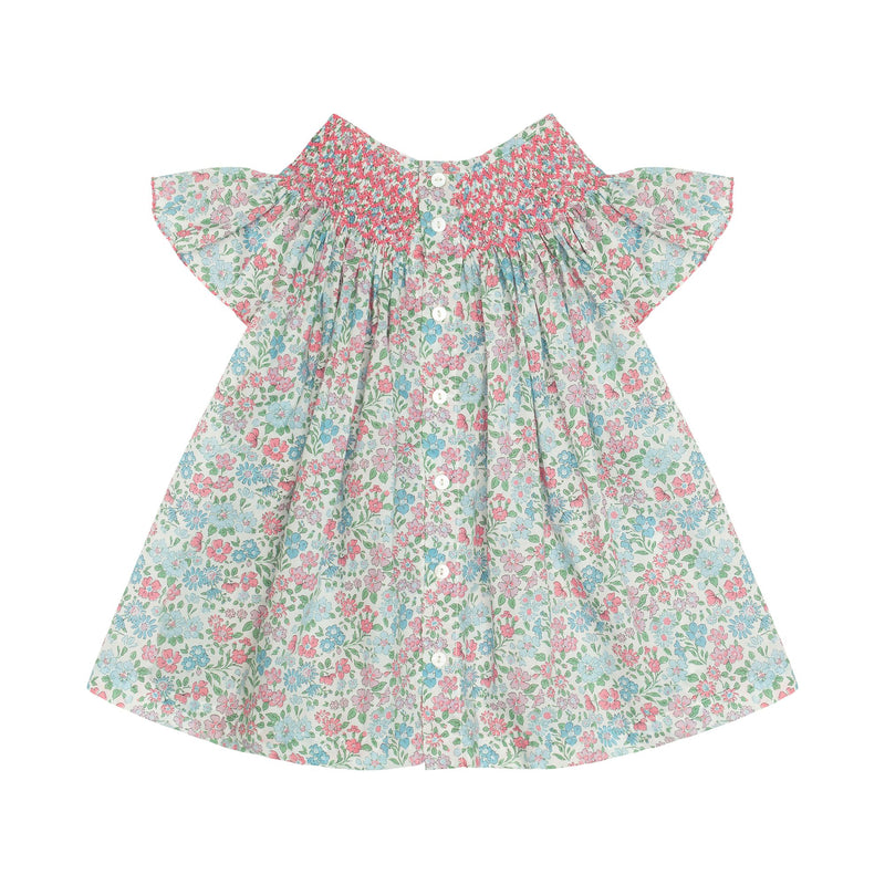 Coco Blouse with with Hibiscus Hand Smocking made with Liberty Annabella