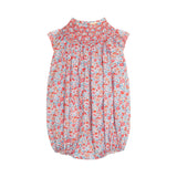 1-2y Coco Romper with Carnation Hand Smocking made with Liberty Theresa Pink