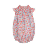 1-2y Coco Romper with Carnation Hand Smocking made with Liberty Theresa Pink