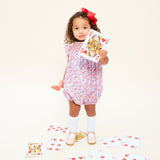 1-2y Coco Romper with Carnation Hand Smocking made with Liberty Theresa Pink