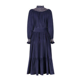 Colette Women's Dress Swallowtail Needlecord with Hedgerow Hand Smocking