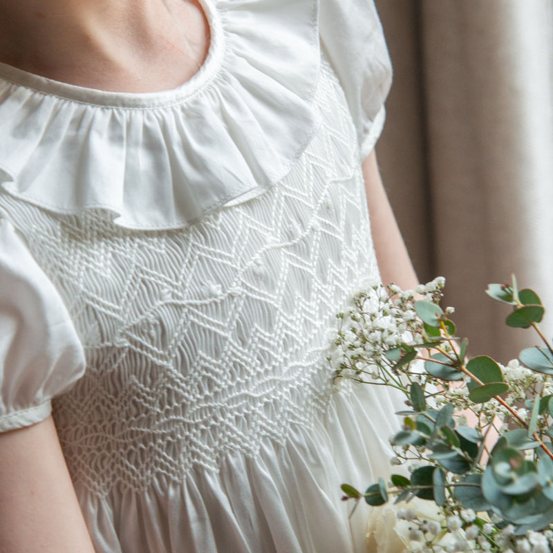 Diana Special Occasion Dress with Madonna Lily Hand Smocking