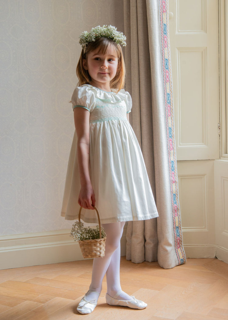 Diana Special Occasion Dress with Lily of the Valley Hand Smocking