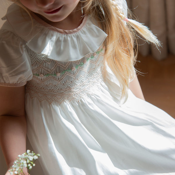 Diana Special Occasion Dress with Seashell Hand Smocking