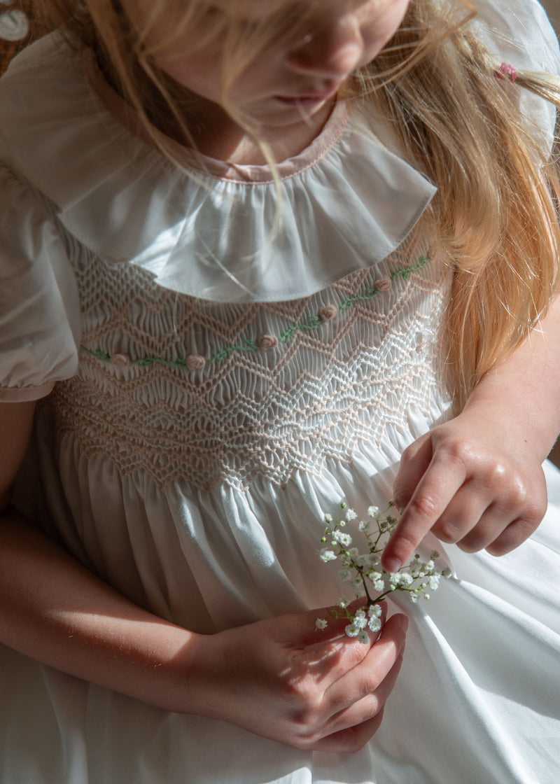 Diana Special Occasion Dress with Seashell Hand Smocking