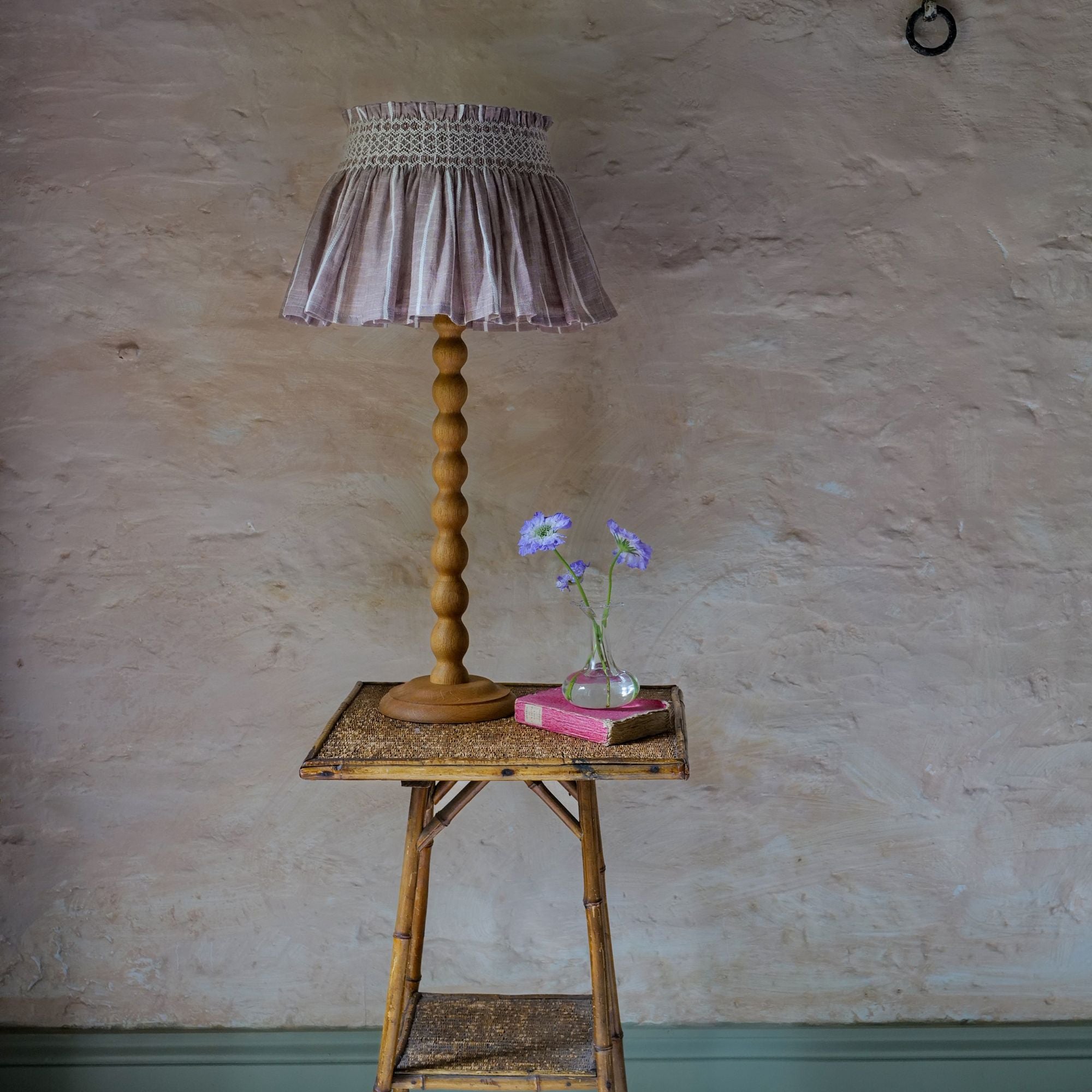 Edit58 x Smock London Elsie Lampshade Skirt Mink with Rosebud Trellis