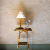 Edit58 x Smock London Elsie Lampshade Skirt White Grid with Dusty Pink Bows Hand Smocking