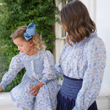 Elizabeth Blackwell Dress with Neptune's Fortune Hand Smocking made with Liberty Claire Aude Fabric