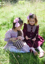 Elizabeth Blackwell Dress with Rhubarb Crumble Hand Smocking made with Liberty Ava Fabric