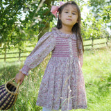 Elizabeth Blackwell Dress with Rhubarb Crumble Hand Smocking made with Liberty Ava Fabric