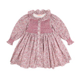 Elizabeth Blackwell Dress with Rhubarb Crumble Hand Smocking made with Liberty Ava Fabric