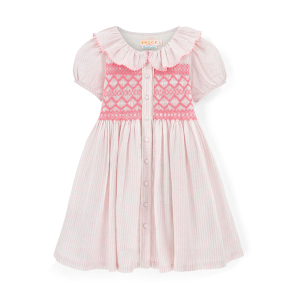Elizabeth Blackwell Dress Dolls House Stripe with Barbilicious Hand Smocking